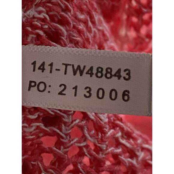 Tommy Bahama Open Knit Sweater Women’s M Hooded Pink Cotton Linen Beach Vacation - Picture 5 of 12